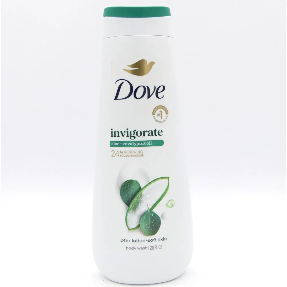 Dove Invigorating Aloe + Eucalyptus Oil 24Hr Lotion Soft Skin Body Wash 20 fl oz